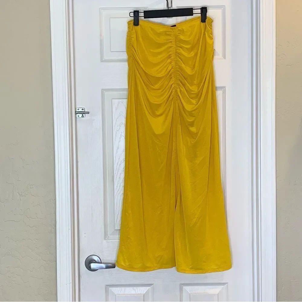 House of Harlow 1960 Ruched Strapless Dress in Golden Yellow Size Small